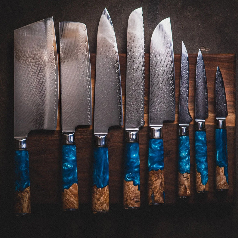 Sapphire Japanese Steel Knife Set - 45th Anniversary Gift