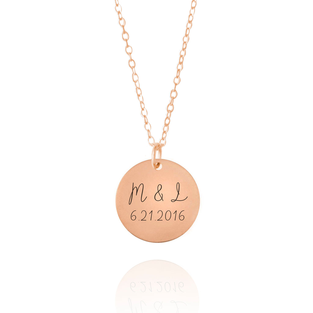 Amazon.com: Personalized Anniversary Necklace with Initials and Roman  Numerals | Anniversary Date | Custom Date Necklace | Anniversary Gift :  Handmade Products
